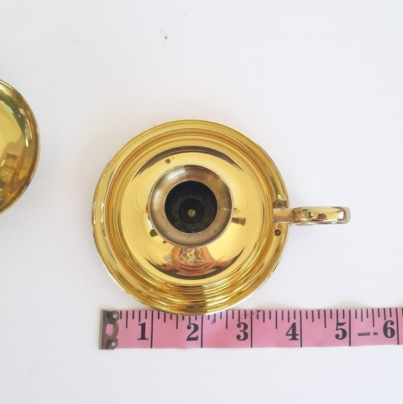 Vintage Brass Candlesticks Pair Set of 2 - Picture 5 of 7